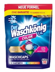 Waschkonig Color 5komorové gel-práškové kapsle na praní 32ks x 19g