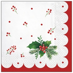 Napkins Christmas red border