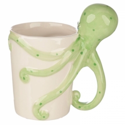 Keramický hrnek s rukojetí ve tvaru chobotnice, design Lisa Parker