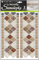 Kunststoff-Mosaik-Wandaufkleber, Fliesenimitat, 2 Streifen 30 x 12 cm