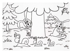 Coloring pages A5 Forest animals (MPF)