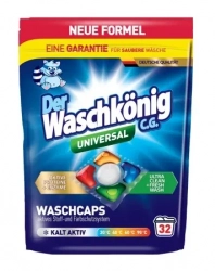 Der Waschkönig Gel-práškové kapsle na praní 5-komorové Waschkonig Universal 32ks x 19g