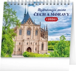Table calendar The most beautiful places of Bohemia and Moravia 2024, 16.5 × 13 cm