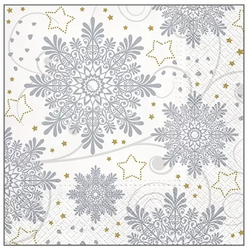 Napkins Christmas silver flakes